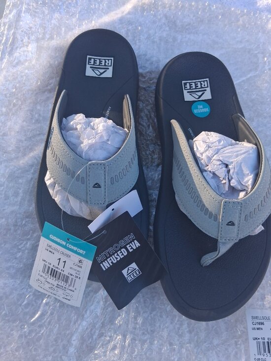 REEF SWELLSOLE CRUISER Mens Slides Sandals Size 11 Grey Blue CJ1696 main image 5